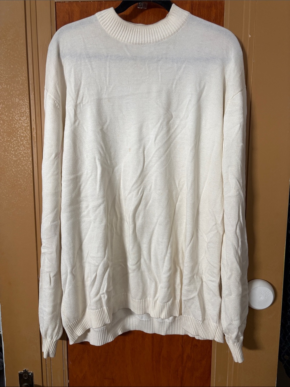 Men's Crewneck Sweater in Off-White — Lightweight Knit